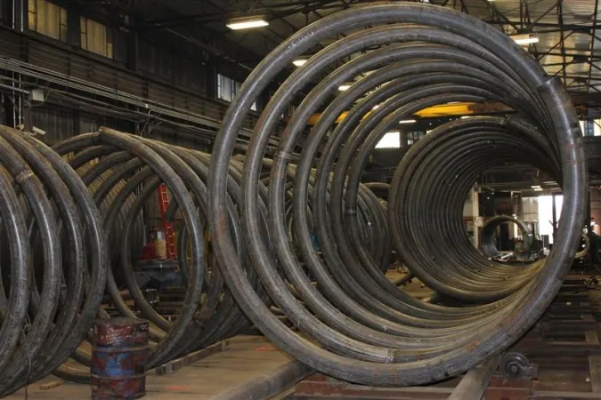 A pipe coil wound at American Pipe Bending in Tulsa
