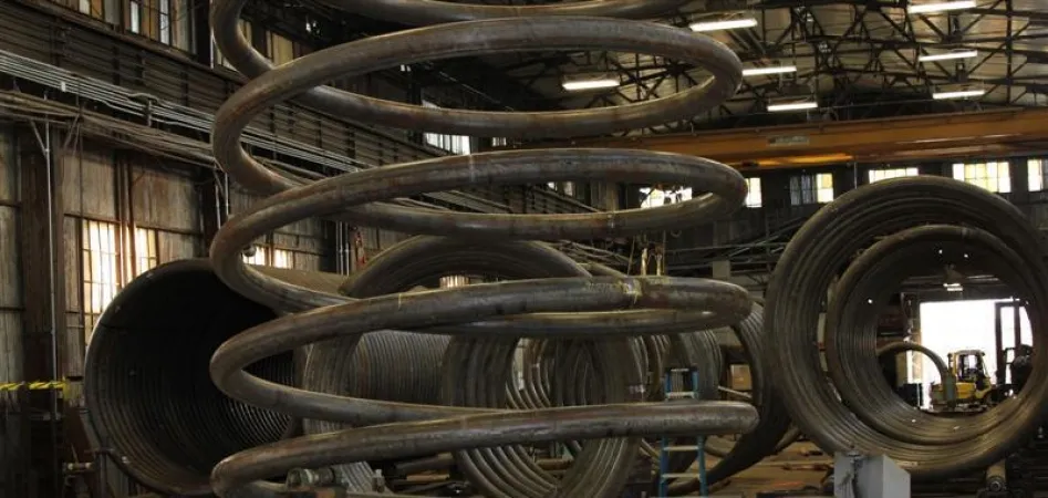 A pipe coil wound at American Pipe Bending in Tulsa