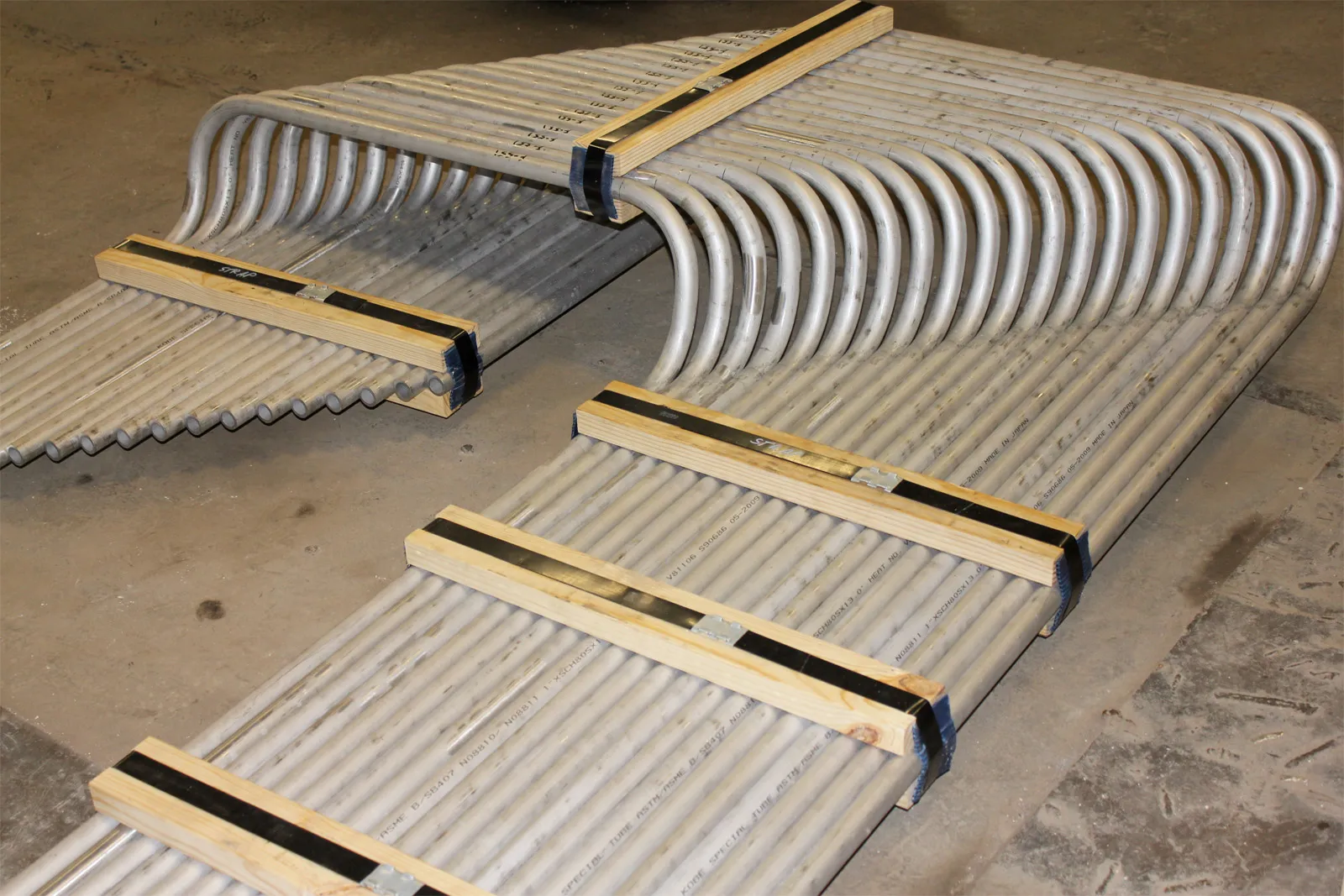 Cold bent pipe and tube on the American Pipe Bending shop floor