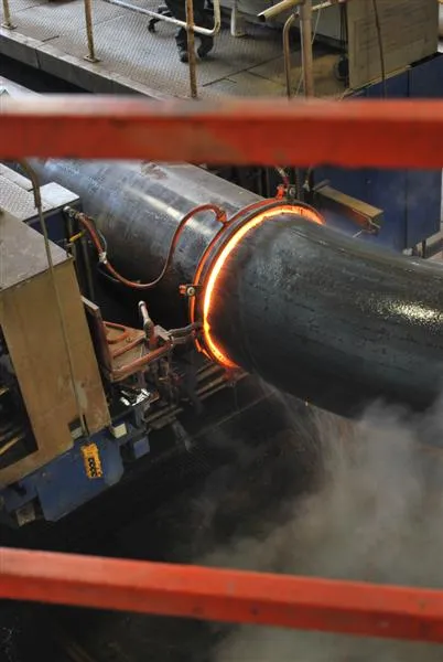 A heat induction bend produced at American Pipe Bending in Tulsa